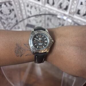 BREITLING Cockpit lady A71356 Black Stick/Roman Dial Quartz Lds Watch Strap B&P